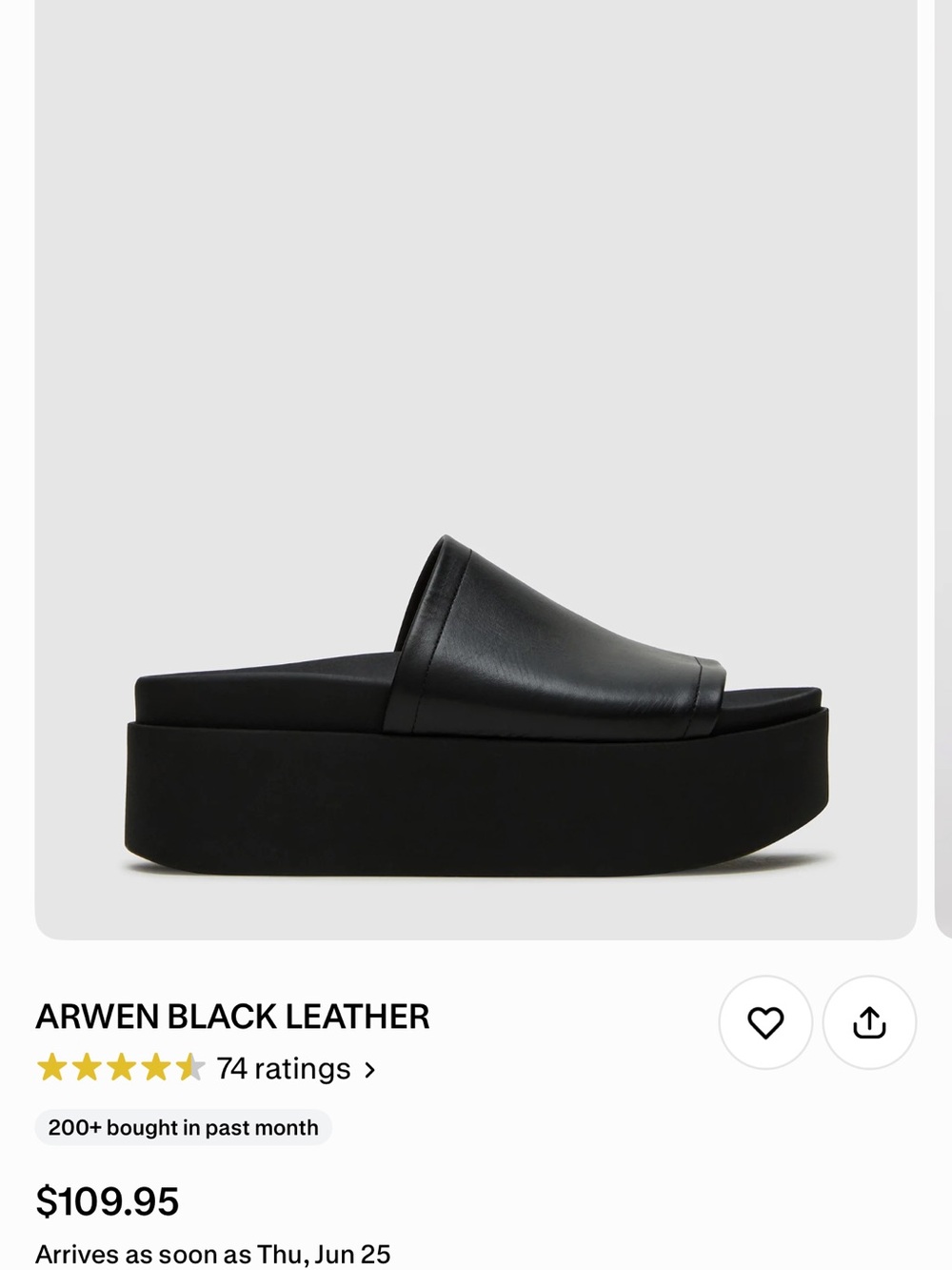 Steve Madden Arwen Black Platform Slide